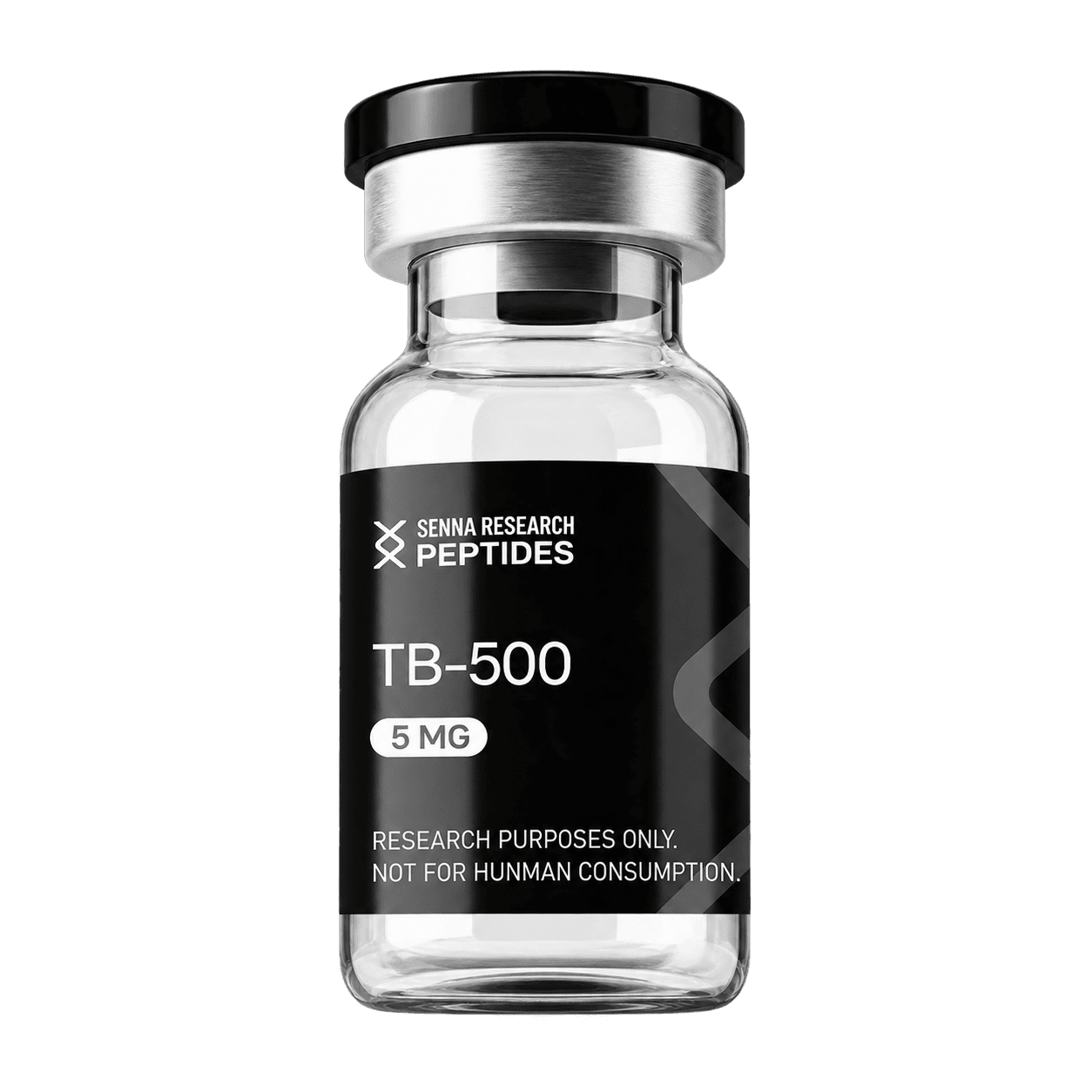 TB-500 5 mg Senna Research Peptides glass research vial